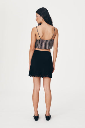 Mina Silk Mini Skirt Noir