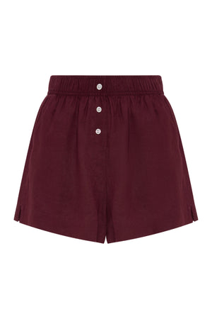 Lounge Linen Short - Merlot