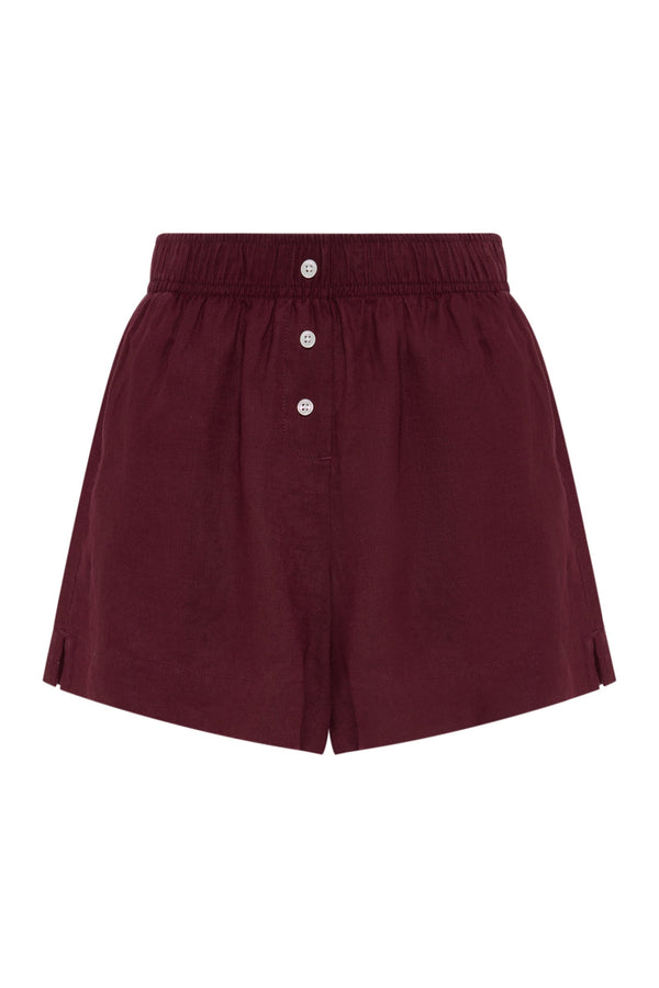 Lounge Linen Short - Merlot
