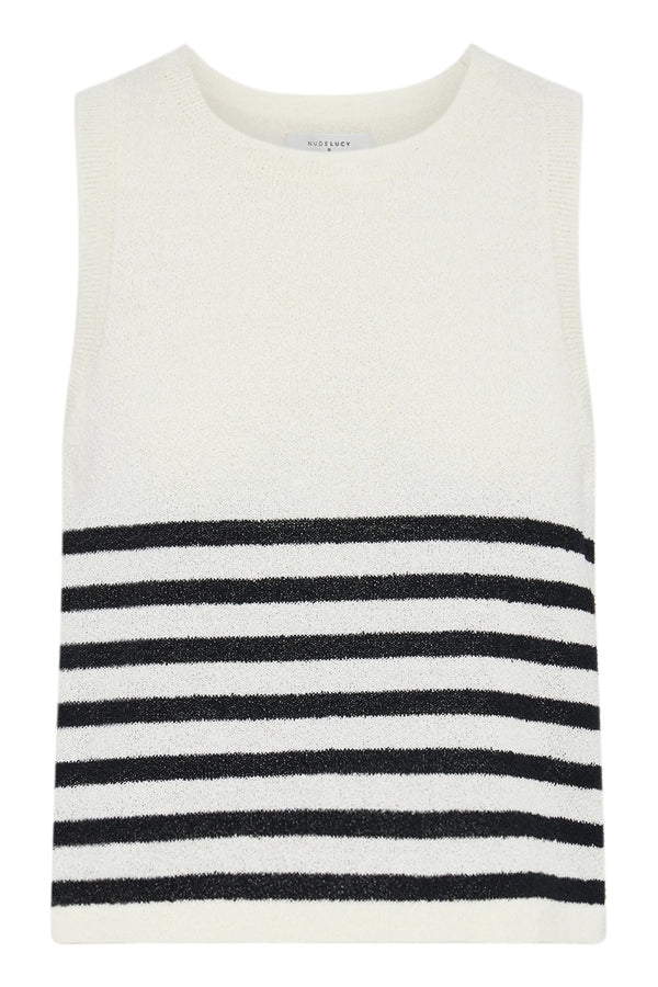 Marika Knit Vest - Black Stripe