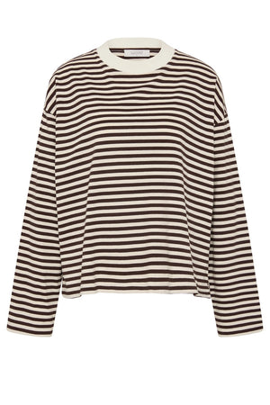 Organic Stripe LS Tee - Espresso Stripe