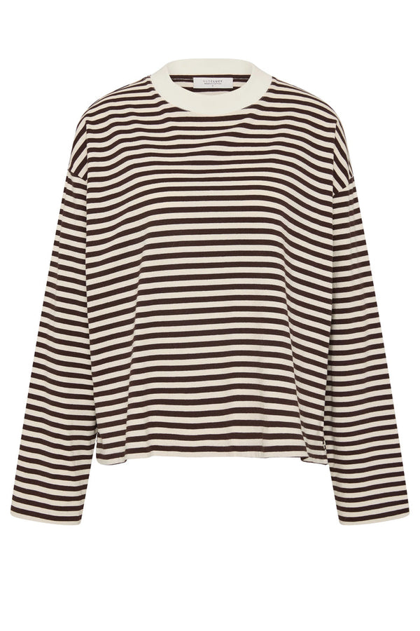 Organic Stripe LS Tee - Espresso Stripe