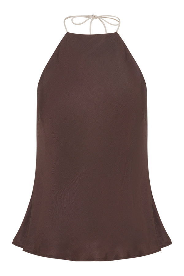 Tilly Halter Top -  Chocolate