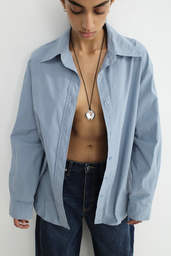 Concave Pendant Necklace - Silver