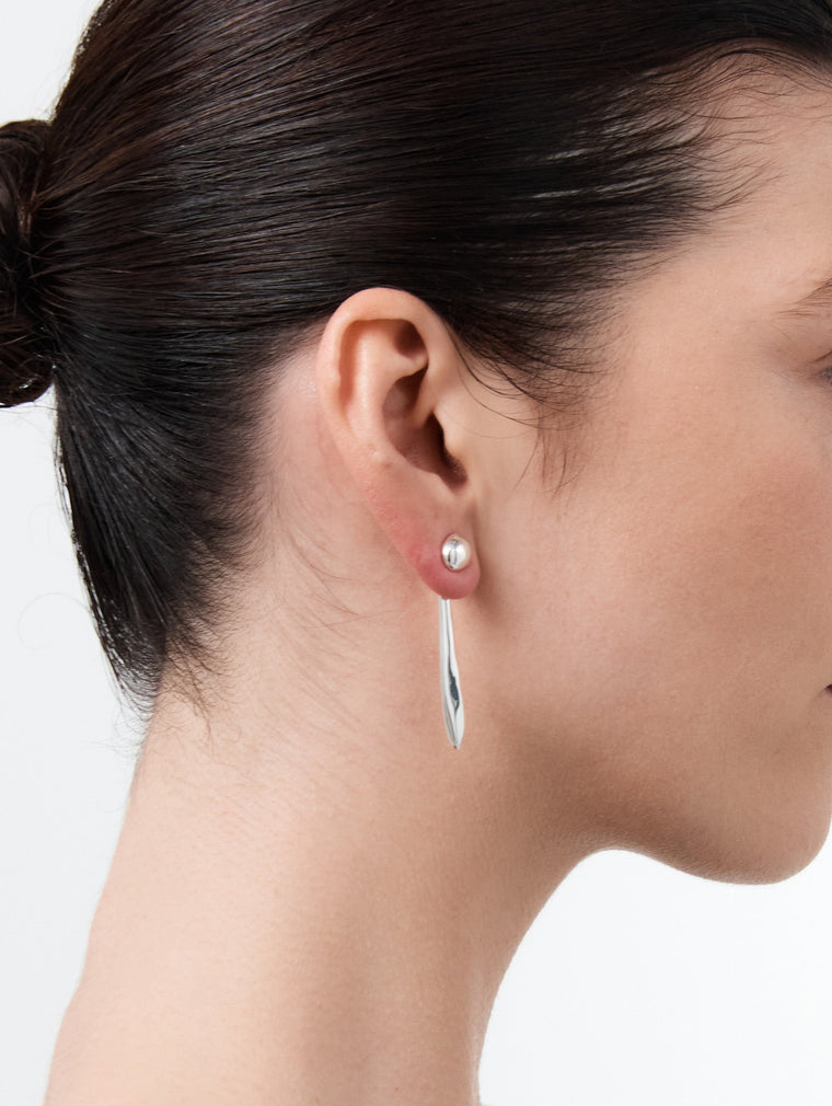 Verso Drop Earrings - Silver