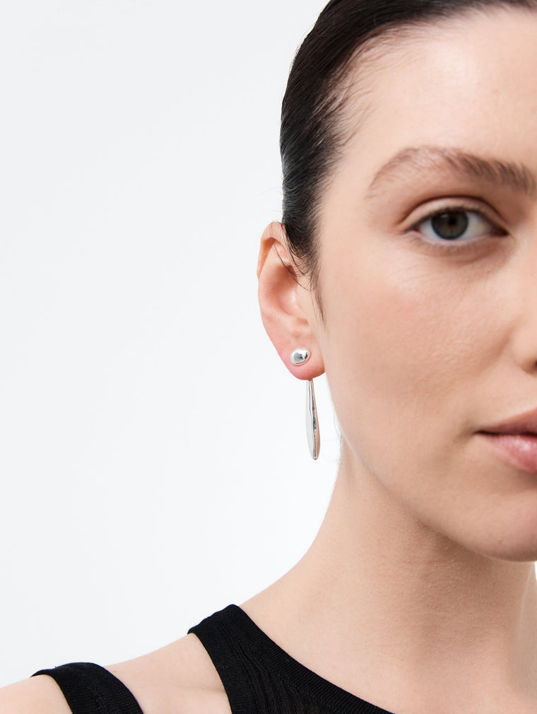 Verso Drop Earrings - Silver