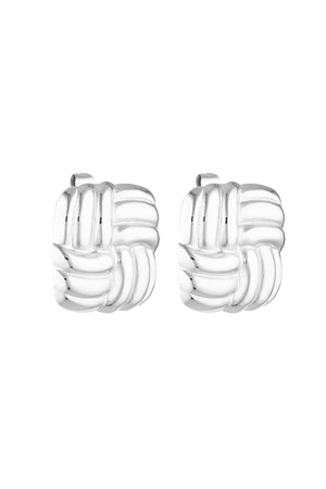 Baby Cushion Earrings - White Gold