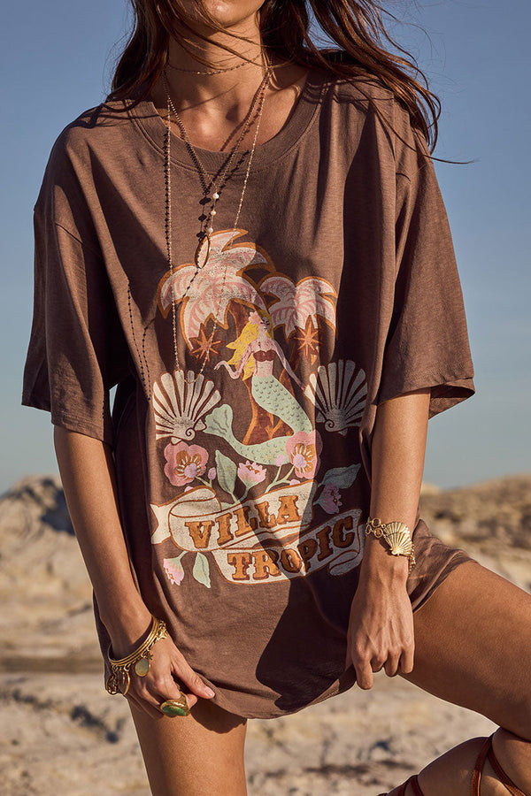 Villa Tropic Oversized Biker Tee