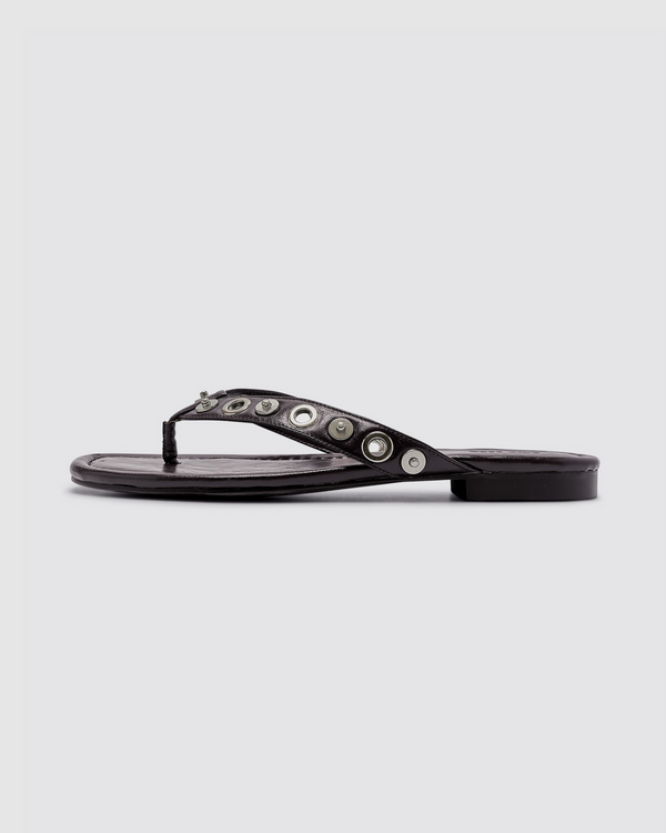 Eyelet Sandal - Burnt Coffee