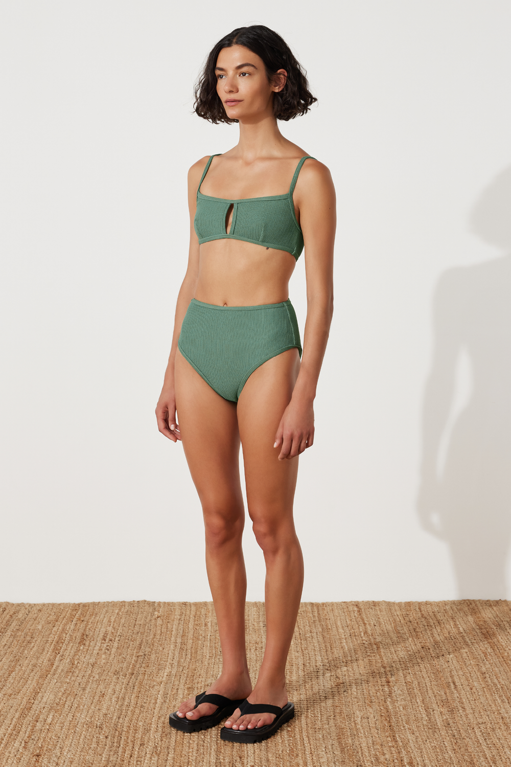 Emerald Textured Waisted Full Brief