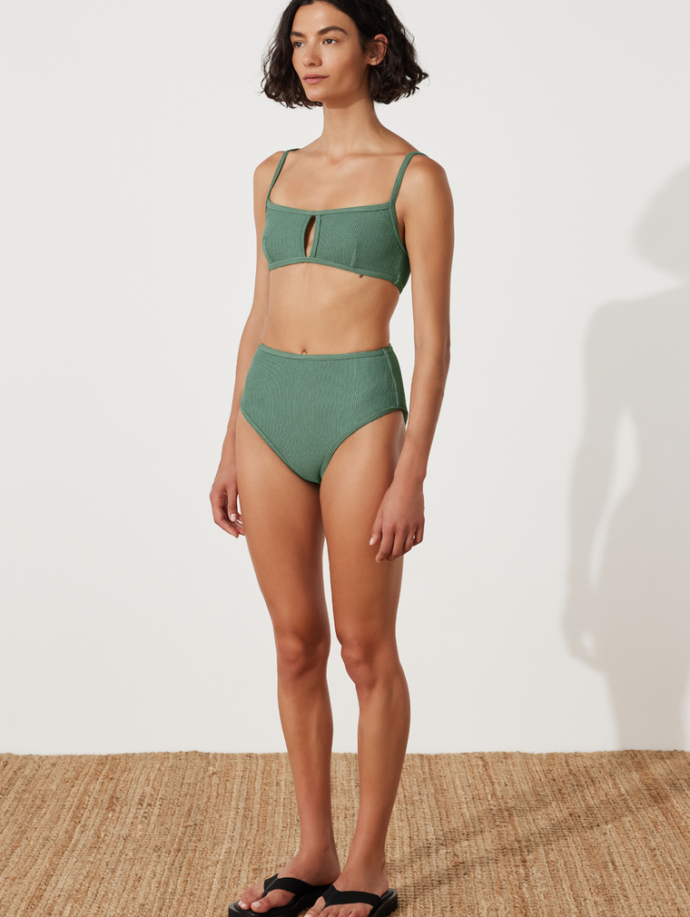 Emerald Textured Waisted Full Brief