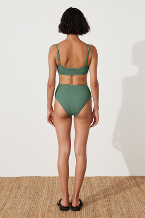Emerald Textured Waisted Full Brief