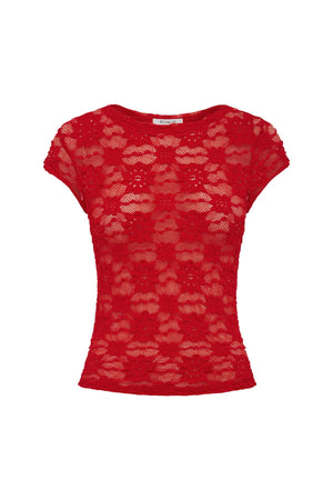 Galo Sunflower Lace Tee - Flame Red