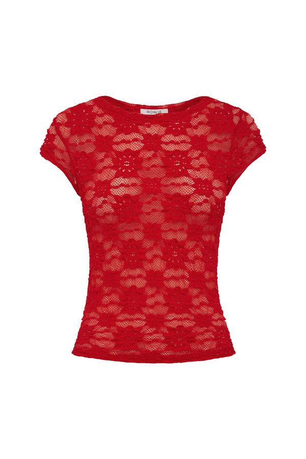 Galo Sunflower Lace Tee - Flame Red