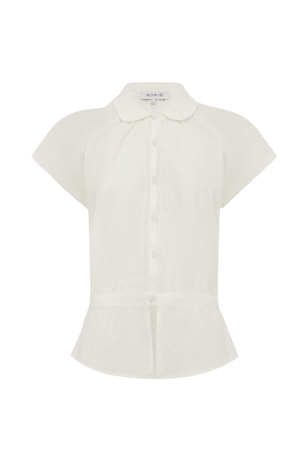 Allie Peplum Blouse - Bone