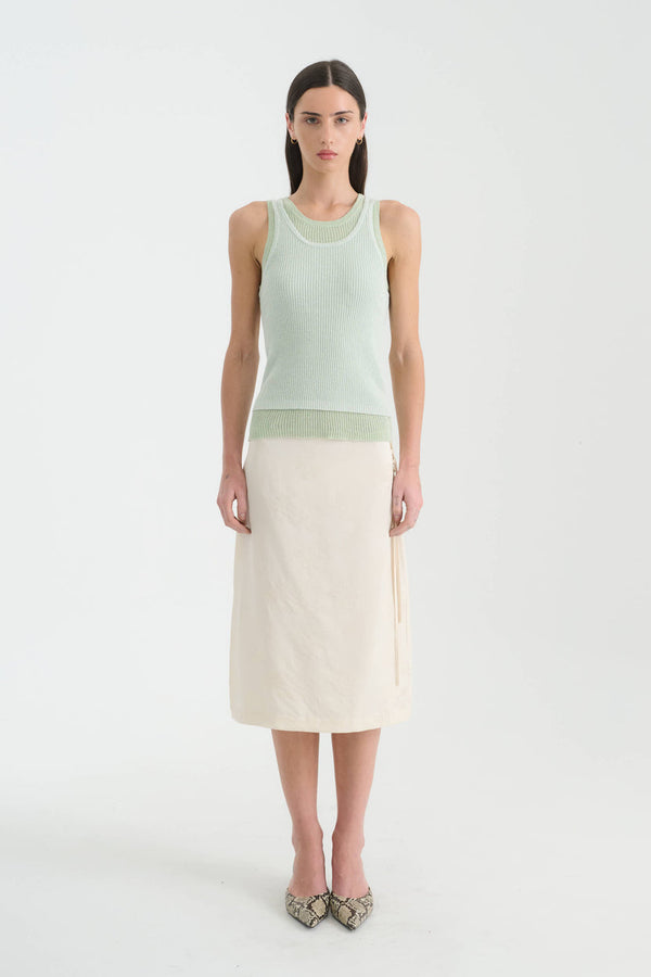 Jani Double Layer Knit Tank - Mint Contrast