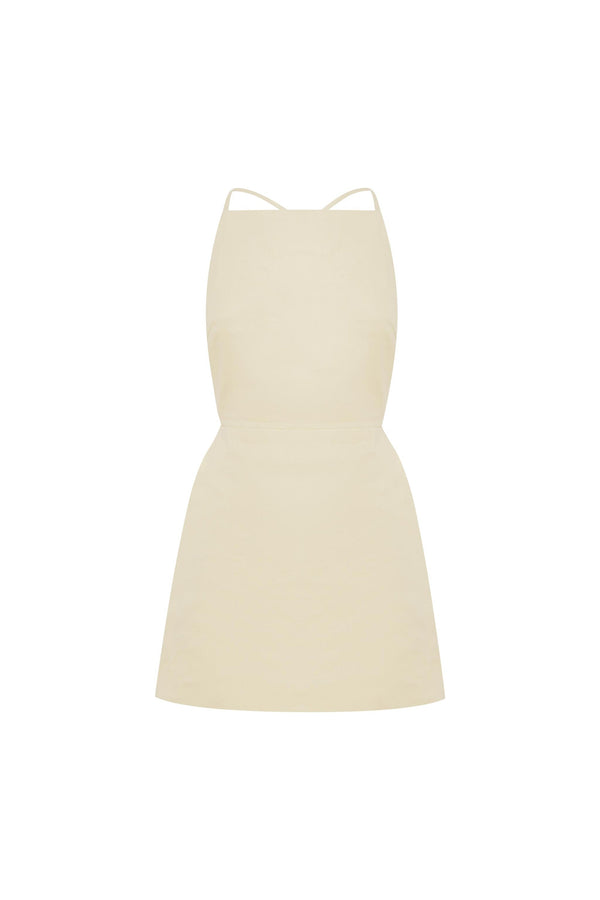 Lucia Linen Mini Dress - Butter Creme