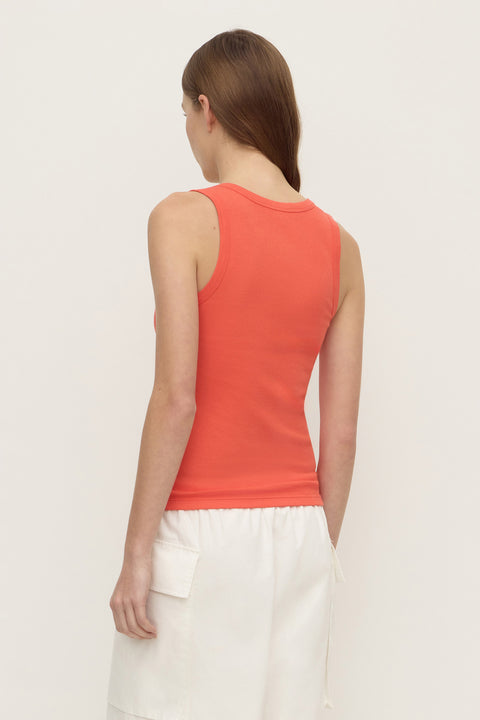 Robyn Scoop Neck Ribbed Tank - Dahlia