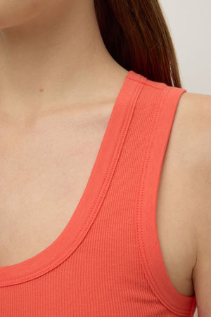 Robyn Scoop Neck Ribbed Tank - Dahlia