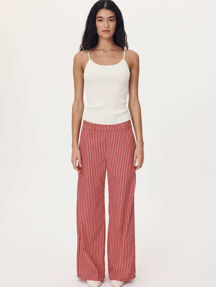 Rocco Stripe Pants Cherry Red