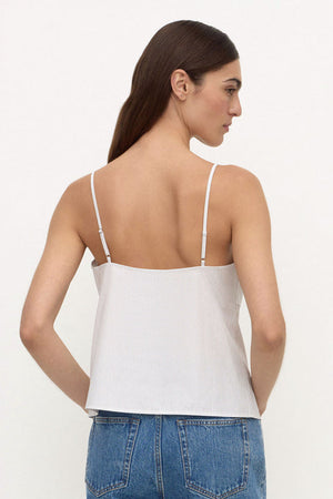 Ruth Cotton Tie Top - Blue Stripe
