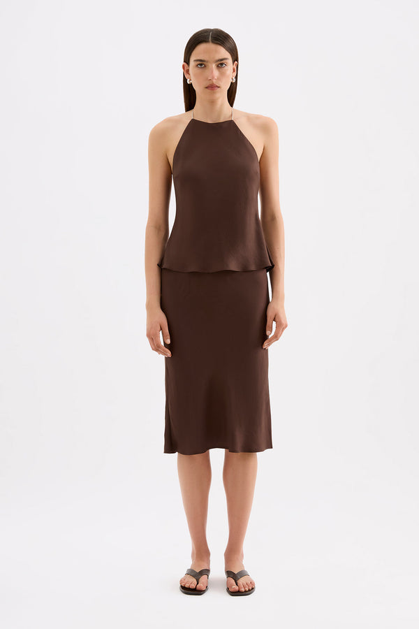Tilly Halter Top -  Chocolate