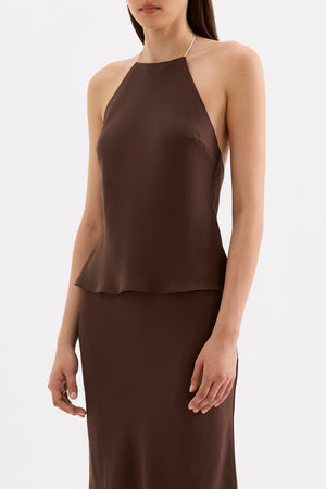 Tilly Halter Top -  Chocolate