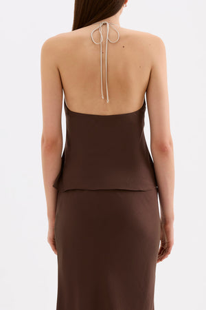 Tilly Halter Top -  Chocolate