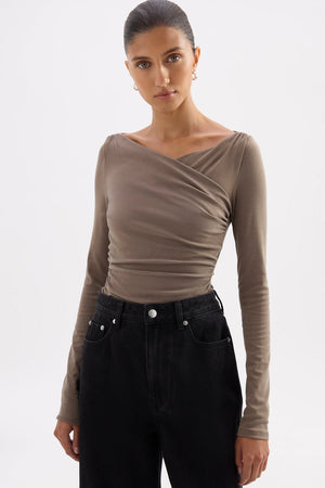 Daniya Longsleeve Top - Truffle