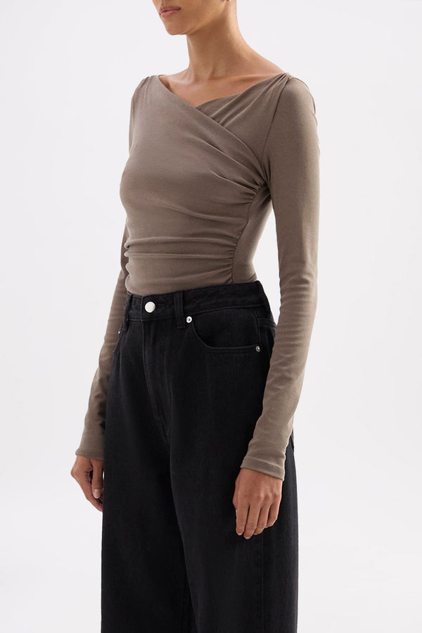 Daniya Longsleeve Top - Truffle