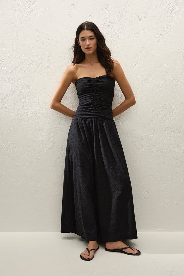 Lia Maxi Dress Valentina Broderie - Black