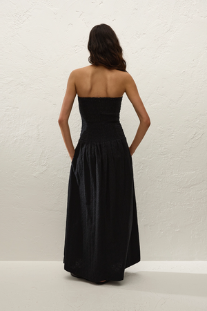 Lia Maxi Dress Valentina Broderie - Black