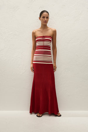 Valmir Maxi Dress - Valdemar Stripe Red Ochre