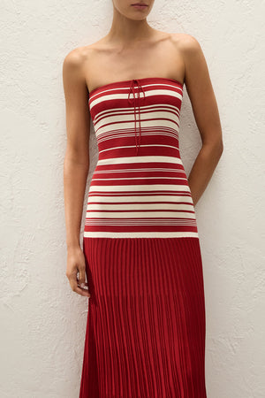 Valmir Maxi Dress - Valdemar Stripe Red Ochre
