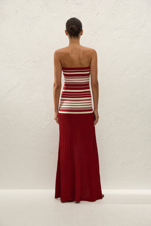 Valmir Maxi Dress - Valdemar Stripe Red Ochre