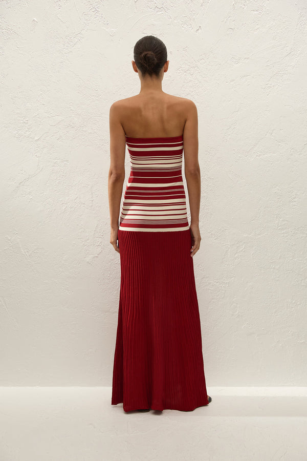 Valmir Maxi Dress - Valdemar Stripe Red Ochre