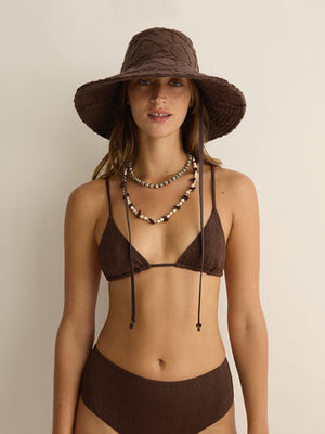 Towelling Sun Hat - Solstice Truffle