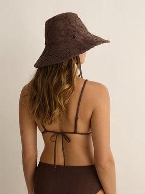 Towelling Sun Hat - Solstice Truffle