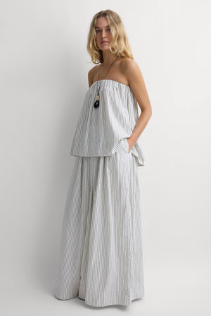 Maura Top - Oliva Stripe Ecru