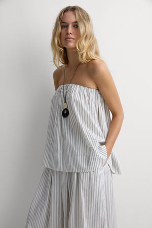 Maura Top - Oliva Stripe Ecru