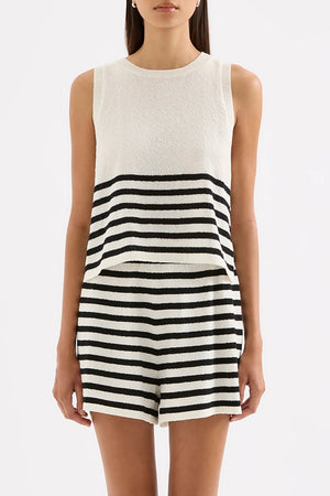 Marika Knit Vest - Black Stripe