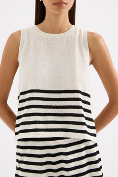 Marika Knit Vest - Black Stripe