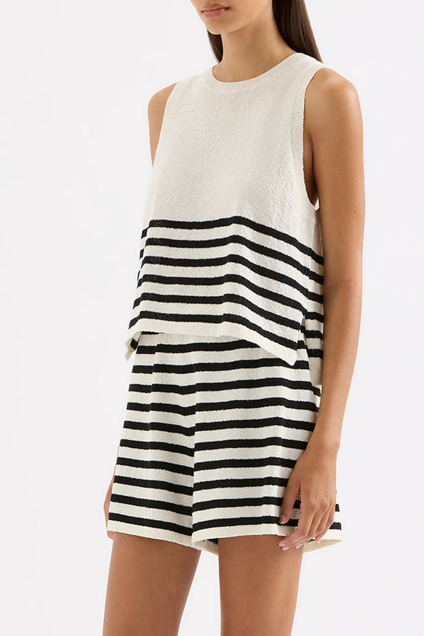 Marika Knit Vest - Black Stripe