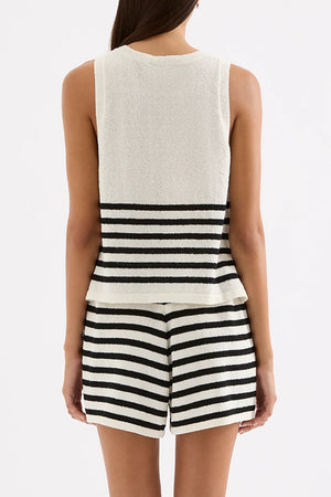 Marika Knit Vest - Black Stripe