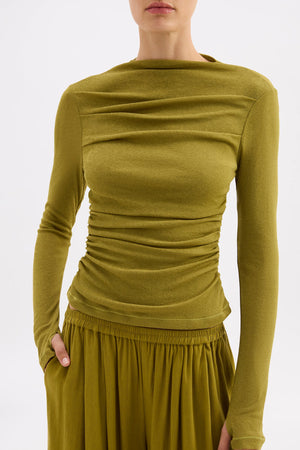 Calista Mesh LS Top - Avocado