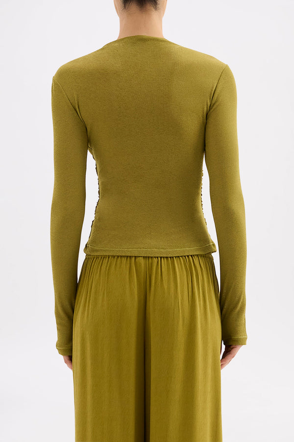 Calista Mesh LS Top - Avocado
