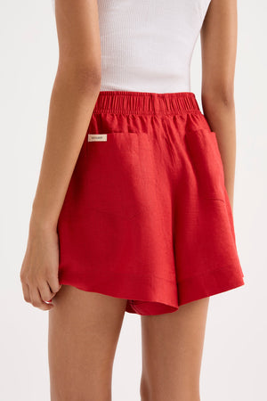 Lounge Linen Short - Vermillion