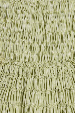 Dama Top - Micro Check Pistachio