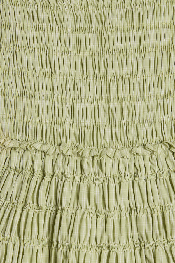 Dama Top - Micro Check Pistachio
