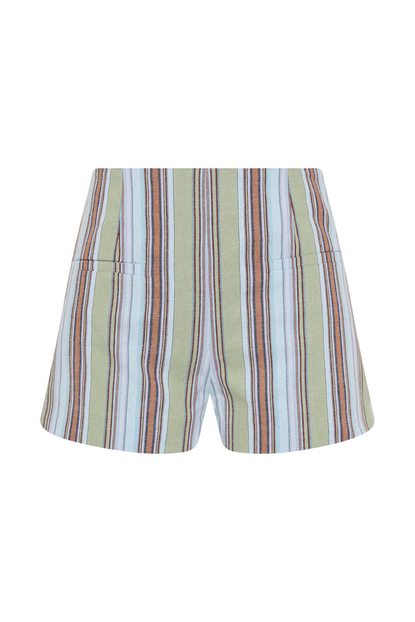 Aurora Mini Short Agua Stripe Blue